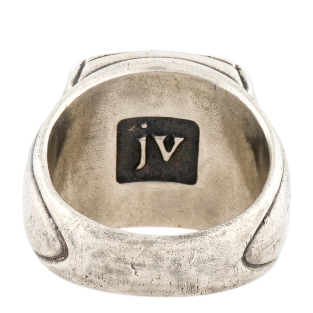 JOHN VARVATOS STERLING SILVER 925 PIETERSITE SIGNET RING - Picture 5 of 5